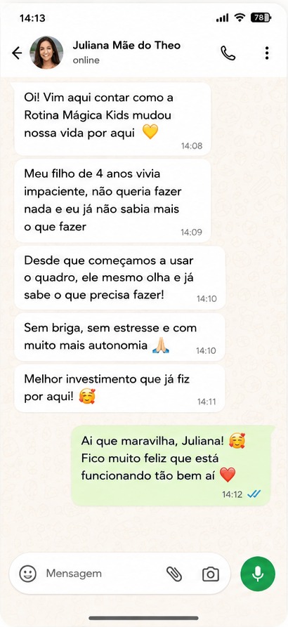 Depoimento de mãe no WhatsApp 1